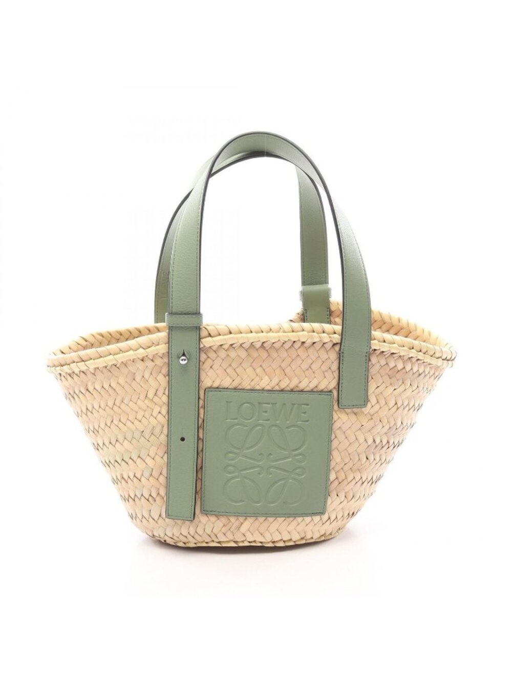 Loewe Handbag Basket Bag S Small Natural Green Leather
